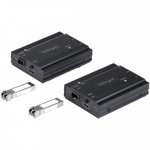 StarTech.com 4K HDMI KVM Extender over Fiber - HDMI Video & USB Remote KVM Switch/Console Extender - up to 984ft/300m (MultiMode) - 2x 10G MMF SFP+ modules - KVM Extension Kit (TX/RX) - TAA