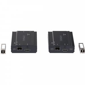 StarTech.com 4K HDMI KVM Extender over Fiber - HDMI Video & USB Remote KVM Switch/Console Extender - up to 984ft/300m (MultiMode) - 2x 10G MMF SFP+ modules - KVM Extension Kit (TX/RX) - TAA