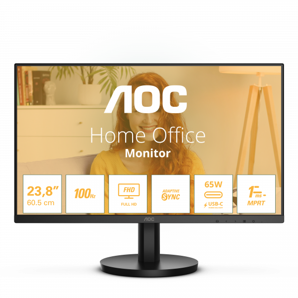 AOC 24B3CA2 computer monitor 60.5 cm (23.8") 1920 x 1080 pixels Full HD LED Black