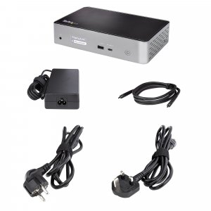 StarTech.com USB C Dock - 4K 60Hz Quad Monitor DisplayPort & HDMI - Universal USB-C Docking Station with 100W Power Delivery - USB Hub with 1x USB Type-C & 3x USB-A, Ethernet, Audio