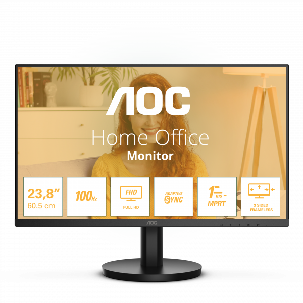 AOC 24B3HMA2 computer monitor 60.5 cm (23.8") 1920 x 1080 pixels Full HD LED Black