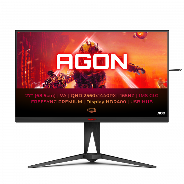 AOC AGON AG275QXN/EU computer monitor 68.6 cm (27") 2560 x 1440 pixels Quad HD LED Black, Red