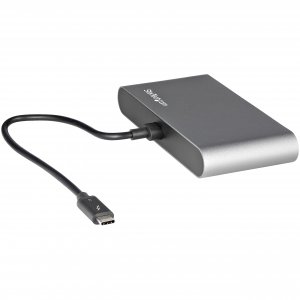 StarTech.com Dual-Monitor Thunderbolt Mini Dock, 4K 60Hz HDMI, Driverless Hub for Windows & Mac, Gigabit Ethernet, 1 x USB 5Gbps & 1x USB 2.0, 11in (28cm) Cable
