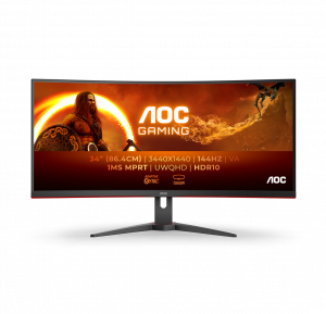 AOC G2 CU34G2XE/BK computer monitor 86.4 cm (34″) 3440 x 1440 pixels Wide Quad HD LCD Black, Red