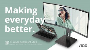 AOC CU34P3CV computer monitor 86.4 cm (34") 3440 x 1440 pixels UltraWide Quad HD LED Black