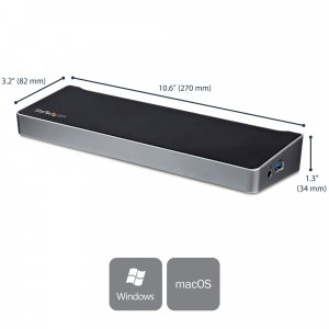 StarTech.com 4K USB-C Dock , Triple UHD 4K Monitor Docking Station, Mac & Windows, USB C to HDMI & DisplayPort, 60W Power Delivery, 5x USB 5Gbps Hub - TAA