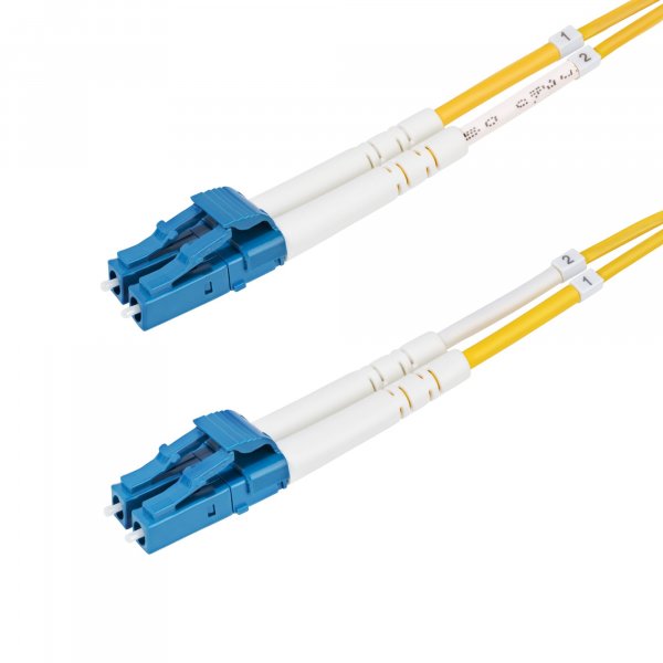 StarTech.com 15m (49.2ft) LC to LC (UPC) OS2 Single Mode Duplex Fiber Optic Cable, 9/125µm, 100G, Bend Insensitive, Low Insertion Loss - LSZH Fiber Jumper Cord