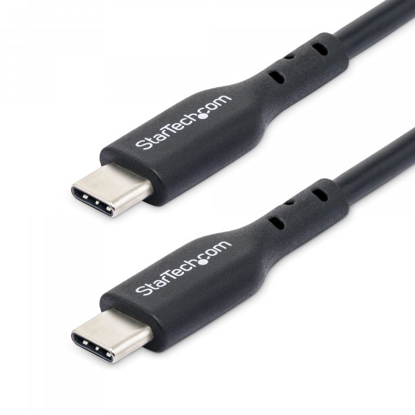 StarTech.com 2m (6ft) USB C Charging Cable, USB-C Cable, USB 2.0 Type-C Laptop Charger Cord, 60W 3A Power Delivery, TPE Jacket, USB-C Data Transfer Cable, M/M