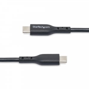 StarTech.com 2m (6ft) USB C Charging Cable, USB-C Cable, USB 2.0 Type-C Laptop Charger Cord, 60W 3A Power Delivery, TPE Jacket, USB-C Data Transfer Cable, M/M