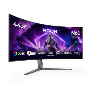 AOC AGON PRO AG456UCZD computer monitor 113 cm (44.5") 3440 x 1440 pixels Wide Quad HD OLED Black, Grey