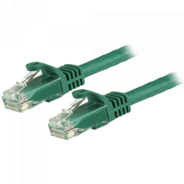 StarTech.com 7.5m CAT6 Ethernet Cable - Green CAT 6 Gigabit Ethernet Wire -650MHz 100W PoE RJ45 UTP Network/Patch Cord Snagless w/Strain Relief Fluke Tested/Wiring is UL Certified/TIA