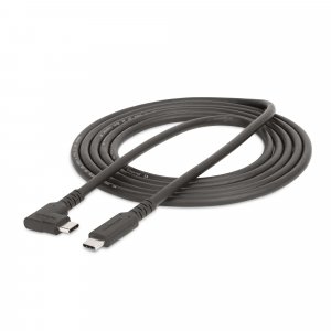 StarTech.com 6.6ft (2m) USB-C Cable, Right-Angled, USB 5Gbps, 100W (5A) Power Delivery, 4K 60Hz DP Alt Mode, Rugged USB C Cord - Thunderbolt Compatible