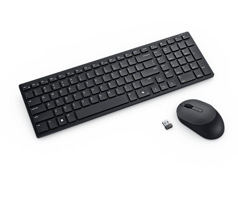 DELL KM555 keyboard Mouse included Universal RF Wireless + Bluetooth QWERTY UK International Black