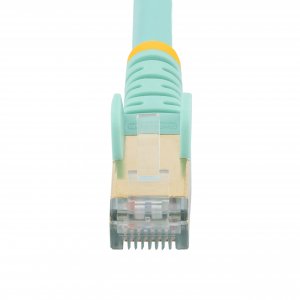 StarTech.com 1m CAT6a Ethernet Cable - 10 Gigabit Shielded Snagless RJ45 100W PoE Patch Cord - 10GbE STP Network Cable w/Strain Relief - Aqua Fluke Tested/Wiring is UL Certified/TIA