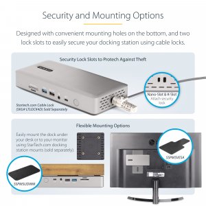 StarTech.com Universal USB4 & Thunderbolt 4 Docking Station, Quad Display on Windows, Dual Display on MacBook, HDMI DP Dock with 98W Laptop Charging