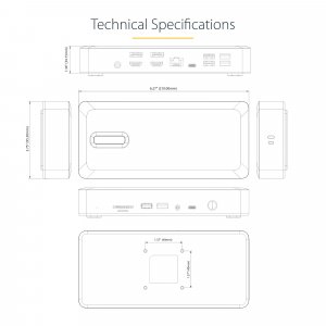 StarTech.com Universal USB4 & Thunderbolt 4 Docking Station, Quad Display on Windows, Dual Display on MacBook, HDMI DP Dock with 98W Laptop Charging
