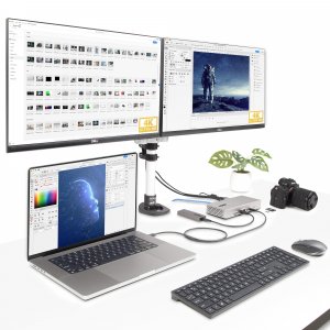 StarTech.com Universal USB4 & Thunderbolt 4 Docking Station, Quad Display on Windows, Dual Display on MacBook, HDMI DP Dock with 98W Laptop Charging