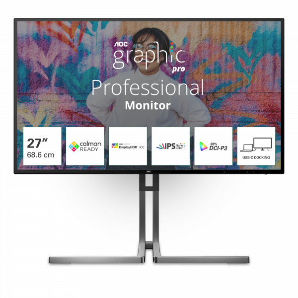 AOC U3 U27U3CV computer monitor 68.6 cm (27") 3840 x 2160 pixels 4K Ultra HD LCD Black