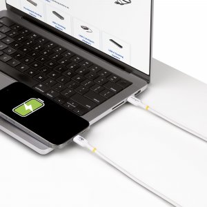 StarTech.com 4m White USB-C Charging Cable, USB-IF Certified USB C Cable, 240W PD EPR, USB 2.0 Type-C Laptop Charger Cord, USB-C Data Transfer Cable, TPE Jacket