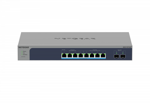 NETGEAR 8-Port Multi-Gigabit/10g Ethernet Ultra60 PoE++ Smart Managed Pro Switch with 2 SFP+ Ports (MS510TXUP)