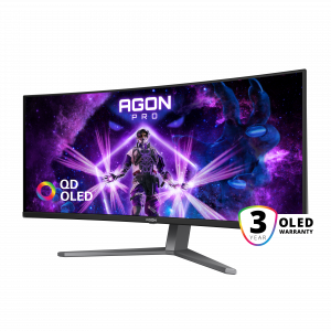 AOC AGON PRO AG346UCD computer monitor 86.4 cm (34") 3440 x 1440 pixels Wide Quad HD QD-OLED Black, Grey