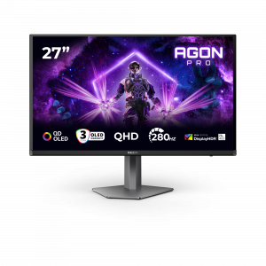 AOC AGON PRO AG276QZD2 computer monitor 67.3 cm (26.5") 2560 x 1440 pixels Quad HD QD-OLED Black, Grey