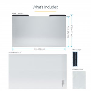 StarTech.com Laptop Privacy Screen for 15.6" Notebook - Magnetic Removable Laptop Display Security Filter - Blue Light Reducing Screen Protector - 16:9 - Matte/Glossy - +/-30 Degree - TAA