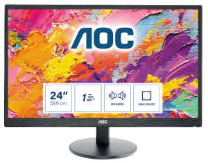AOC 70 Series E2470SWH LED display 61 cm (24″) 1920 x 1080 pixels Full HD LCD Black