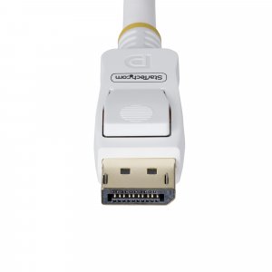 StarTech.com 10ft (3m) White VESA Certified DisplayPort 1.2 Cable, 4K 60Hz, 21.6Gbps, Latching DP Connectors, DP 1.2 DisplayPort Cable, DP Monitor Cord, M/M