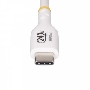 StarTech.com 3m White USB-C Charging Cable, USB-IF Certified USB C Cable, 240W PD EPR, USB 2.0 Type-C Laptop Charger Cord, USB-C Data Transfer Cable, TPE Jacket