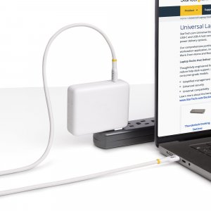 StarTech.com 3m White USB-C Charging Cable, USB-IF Certified USB C Cable, 240W PD EPR, USB 2.0 Type-C Laptop Charger Cord, USB-C Data Transfer Cable, TPE Jacket