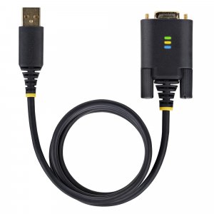 StarTech.com 3.3ft (1m) USB to Serial Adapter Cable, COM Retention, Interchangeable Screws/Nuts, USB-A to DB9 RS232, FTDI IC, ESD Protection, Windows/macOS/Linux