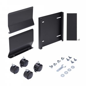 StarTech.com Computer Tower Cart, Rolling Mobile CPU Caddy on Wheels (Casters), Max Load 46.3lb/21kg, Adjustable PC Case Mount, Desktop Floor Stand, Steel Dolly