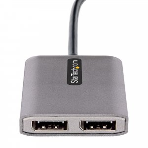 StarTech.com USB-C to Dual Displayport 1.4 Adapter, USB Type-C Multi-Monitor MST Hub, Dual 5K 60Hz DP Laptop Display Extender / Splitter, HDR, Extra-Long Built-In Cable - Windows Only