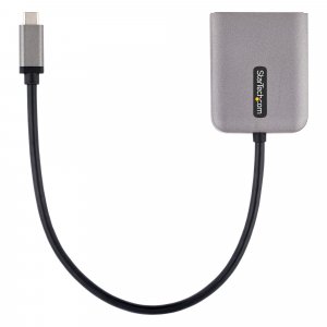 StarTech.com USB-C to Dual Displayport 1.4 Adapter, USB Type-C Multi-Monitor MST Hub, Dual 5K 60Hz DP Laptop Display Extender / Splitter, HDR, Extra-Long Built-In Cable - Windows Only