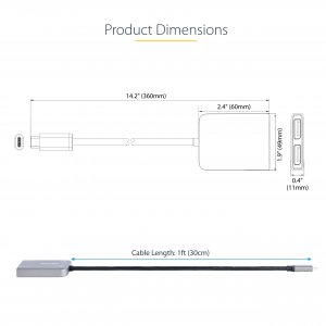 StarTech.com USB-C to Dual Displayport 1.4 Adapter, USB Type-C Multi-Monitor MST Hub, Dual 5K 60Hz DP Laptop Display Extender / Splitter, HDR, Extra-Long Built-In Cable - Windows Only