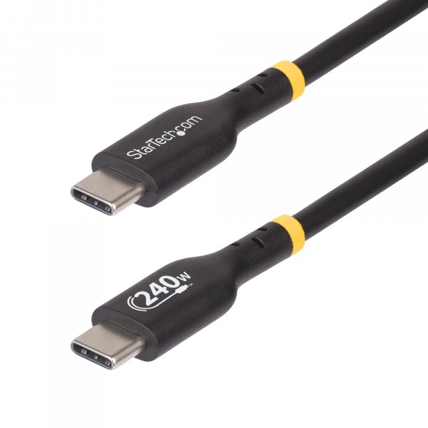 StarTech.com 3.3ft (1m) USB-C Charging Cable, Charge & Sync, 240W (5A) PD EPR, USB 2.0 Laptop Charger Cable, USB-IF Certified, TPE Jacket - Black USB C Charging Cord