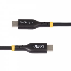 StarTech.com 3.3ft (1m) USB-C Charging Cable, Charge & Sync, 240W (5A) PD EPR, USB 2.0 Laptop Charger Cable, USB-IF Certified, TPE Jacket - Black USB C Charging Cord