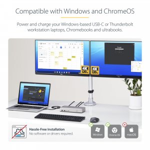 StarTech.com Dual-Monitor USB4 Docking Station, Dual 4K 120Hz or Single 8K 60Hz HDMI, 100W Laptop Charging, 2.5GbE, USB-C Multi-Monitor Dock, Driverless