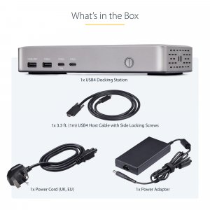 StarTech.com Dual-Monitor USB4 Docking Station, Dual 4K 120Hz or Single 8K 60Hz HDMI, 100W Laptop Charging, 2.5GbE, USB-C Multi-Monitor Dock, Driverless