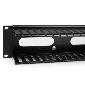 StarTech.com Horizontal 2U Server Rack Cable Management Finger Duct w/ Cover - 19" Network Rack Wire Duct Raceway Panel - Slotted Wire Duct