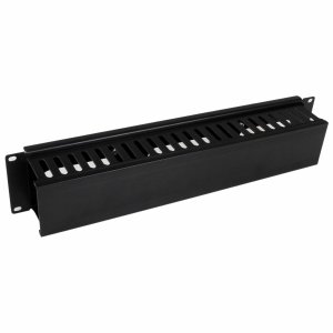 StarTech.com Horizontal 2U Server Rack Cable Management Finger Duct w/ Cover - 19" Network Rack Wire Duct Raceway Panel - Slotted Wire Duct