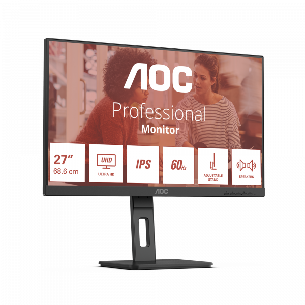AOC E3 U27E3UF computer monitor 68.6 cm (27") 3840 x 2160 pixels 4K Ultra HD LED Black