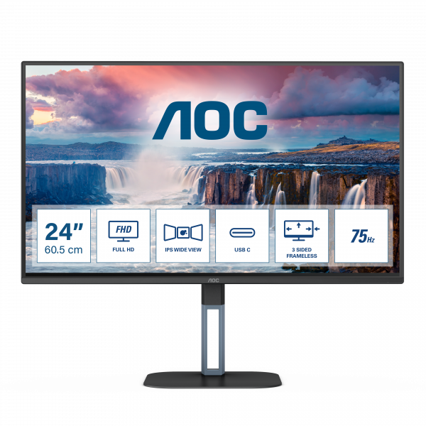 AOC V5 24V5CE/BK computer monitor 60.5 cm (23.8") 1920 x 1080 pixels Full HD LED Black