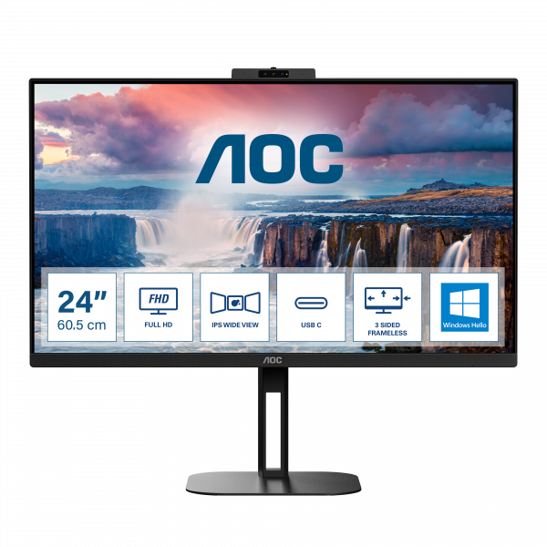 AOC V5 24V5CW/BK computer monitor 60.5 cm (23.8") 1920 x 1080 pixels Full HD LED Black