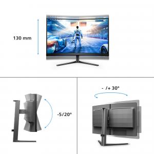 Philips 27M2C5500W/00 computer monitor 68.6 cm (27") 2560 x 1440 pixels Quad HD LCD Grey