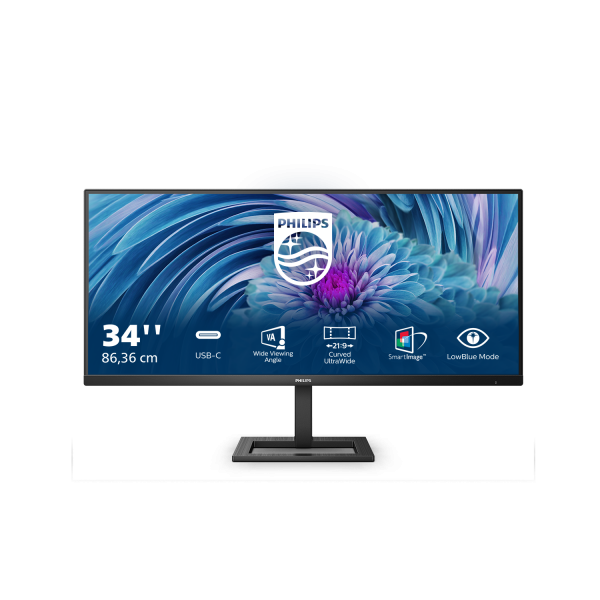 Philips E Line 346E2LAE/00 computer monitor 86.4 cm (34") 3440 x 1440 pixels Wide Quad HD LCD Black