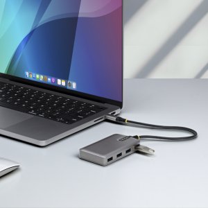 StarTech.com 4-Port USB-C Hub - 5Gbps - Bus Powered - USB C to 4x USB-A Hub w/ Optional Auxiliary Power Input - Portable Desktop/Laptop USB Hub - 1ft (30cm) Cable - USB Expansion Hub
