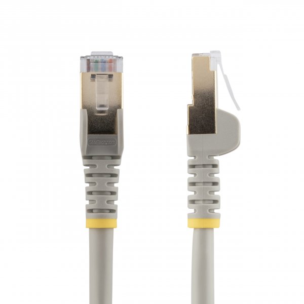 StarTech.com 5m CAT6a Ethernet Cable - 10 Gigabit Shielded Snagless RJ45 100W PoE Patch Cord - 10GbE STP Network Cable w/Strain Relief - Grey Fluke Tested/Wiring is UL Certified/TIA