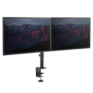 StarTech.com Desk Mount Dual Monitor Arm - Desk Clamp VESA Compatible Monitor Mount for up to 32 inch Displays - Ergonomic Articulating Monitor Arm - Height Adjustable/Tilt/Swivel/Rotating